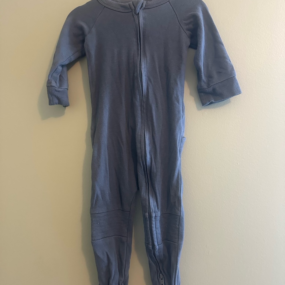 Goumi Kids Blue Zipper One-Piece Pajamas 12-18m